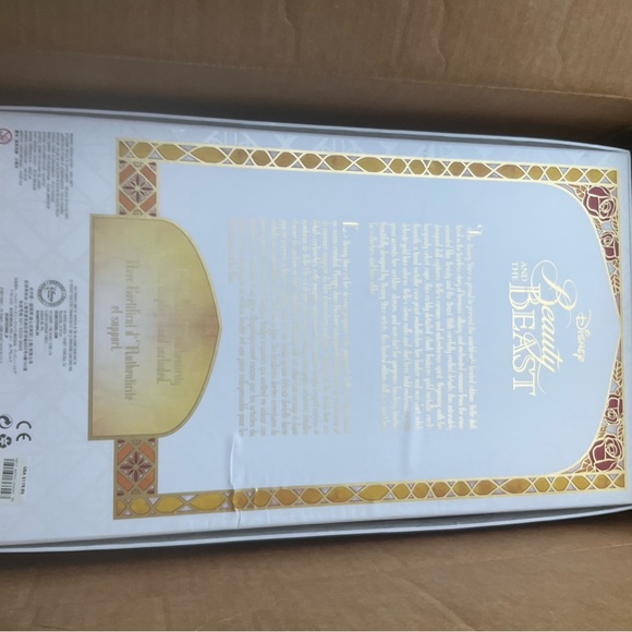 DISNEY BEAUTY AND THE BEAST   RETIRED  ’WINTER BELLE ‘’DOLL tiny damage box back - Picture 7 of 7